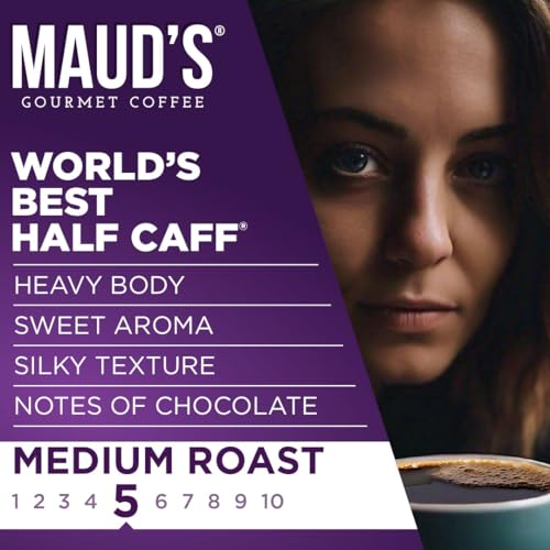 Maud's Half Caff Medium Roast Coffee Pods - 100 Count, Low Acid Blend