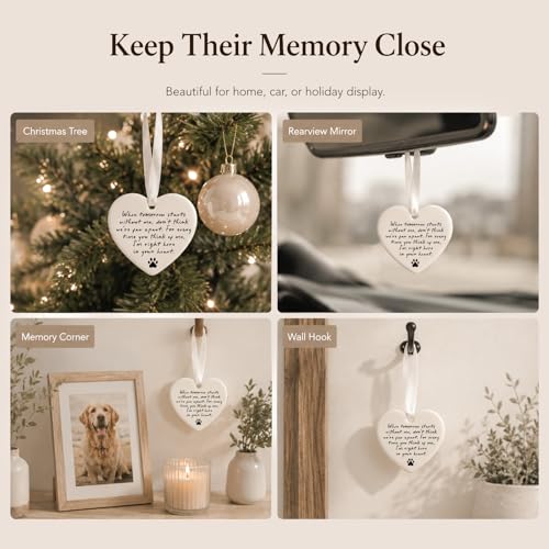 WCDHOR Pet Memorial Heart Ornament - Gift Box, Pet Loss Sympathy Keepsake