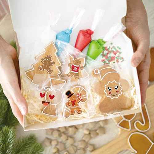 48pcs Christmas Gingerbread Stickers Cute Gingerbread Man Face Decals Xmas Winter Holiday Ornament Stickers for Cups Glass Envelopes Cards Gift DIY Crafts Party Supplies Decoration(face48)