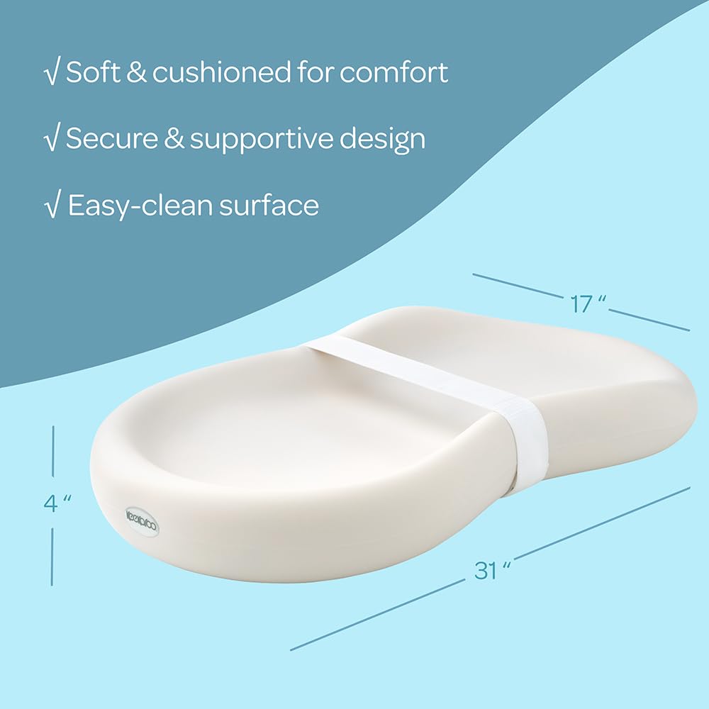 Keekaroo Peanut Changer Baby Vanilla - Original Easy-to-Clean Diaper Pad | Water-Repellent & Wipeable