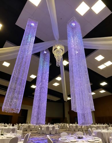 FlavorThings 24x36 Inch 4 Tiers Wedding Chandelier Iridescent Beaded Swag