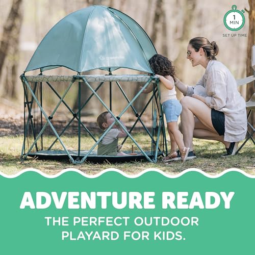 Baby Delight Go With Me Eclipse Deluxe Portable Playard - Green Garden Variation