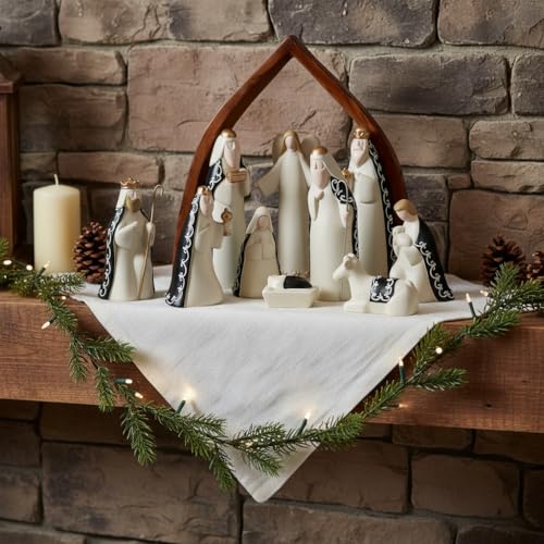Comfy Hour Nativity Set, Vintage Holy Family Creche, Set of 9