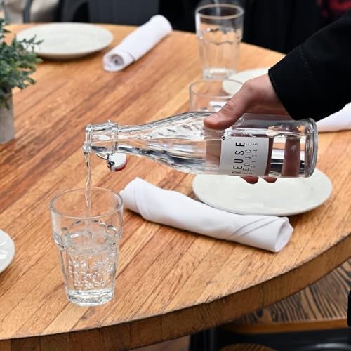 Bormioli Rocco Rock Bar 12.5oz Clear Stackable Drinking Glasses Set of 6 – Dishwasher Safe