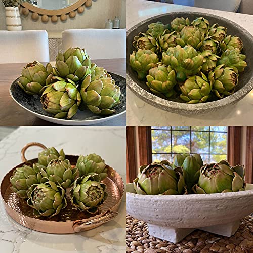 GiftYou 6-Pack Artificial Artichoke Decor - Realistic Faux Vegetables for Kitchen & DIY Crafts