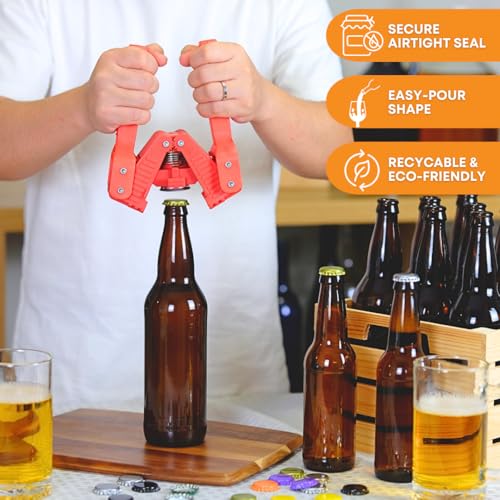 12oz Amber Glass Beer Bottles Pack of 48 for Home Brewing - Longneck Bottles with Crown Finish