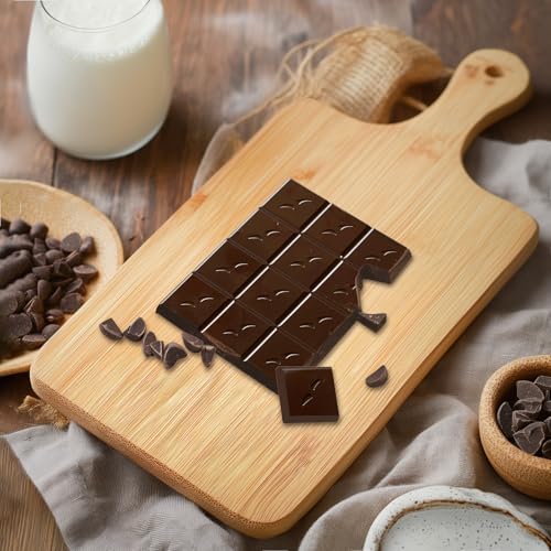 50 Pcs Bamboo Cutting Boards with Handles - Laser Engraving Ready Charcuterie Serving Trays for Kitchen & Gift