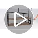 Brown 39.4" TV Stand Media Console with LED Power Station, 5 Drawers & Open Shelves