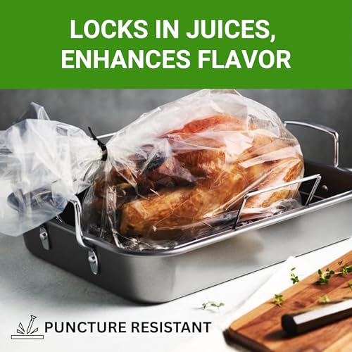 Heavy-Duty Oven Bags for Roasting - 100-Pack, Food-Grade, Heat-Resistant, BPA-Free