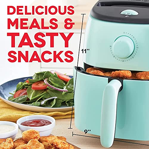 Dash Tasti-Crisp 2.6 Qt Small Air Fryer - Aqua, Compact Countertop Oven for 1-2 People
