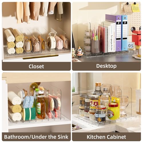 Clear Stackable Purse Organizer for Closet Shelves - 4 Pack