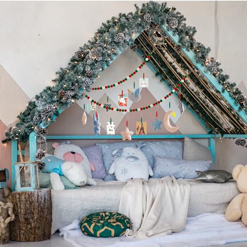 Amyhill 2 Pcs Christmas Hanging Photo Display with Clips, 9.8 ft