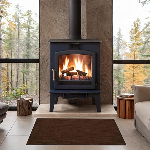 Plow & Hearth Dalton 2x3'6" Rug Fireproof | Chocolate Wool Blend