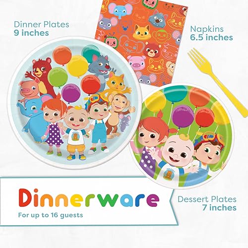 CoComelon Birthday Party Decorations Set with Banner Balloons Backdrop & Tablecloth