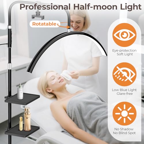 Dimmable Half Moon Floor Lamp for Salon & Home Esthetic Lighting