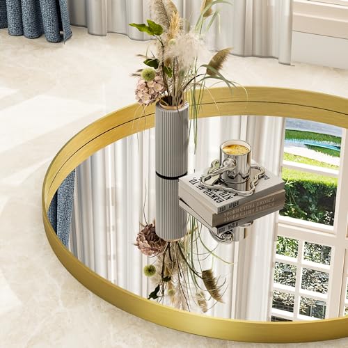 Gold 24-Inch Round Wall Mirror with Metal Frame - Modern Bathroom & Vanity Decor Variation of THIS listing