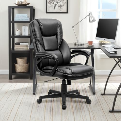 Furmax Black Executive Office Chair with Lumbar Support & Swivel, Adjustable Height