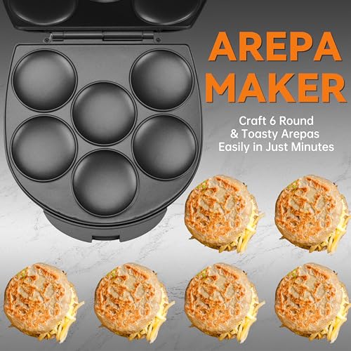 Baker's Friend Arepa Maker Graphite - Mini Pancakes & Egg Pan, Browning Control