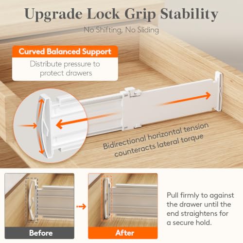Lifewit 9 Pack 4-Inch Adjustable Drawer Dividers for Closet, Clothes, Kitchen, Nursery