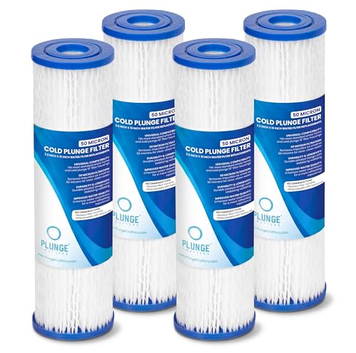 10 Inch Sediment Filter Cartridges 50 Micron for Cold Plunge Baths - 4 Pack