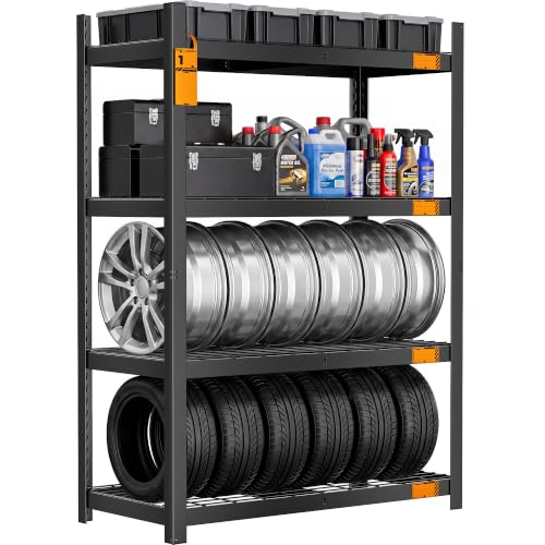 Heavy Duty Wire Storage Shelves 40 x 20 x 60 Inches, 4-Tier Steel Rack with Labels