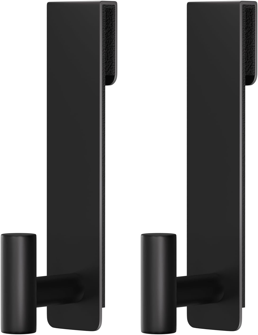 PMMASTO Shower Door Hooks - Heavy-Duty Stainless Steel Towel Hooks for Frameless Glass Doors | 7.5 Inch, Black 'T' Shape (2 Pack)