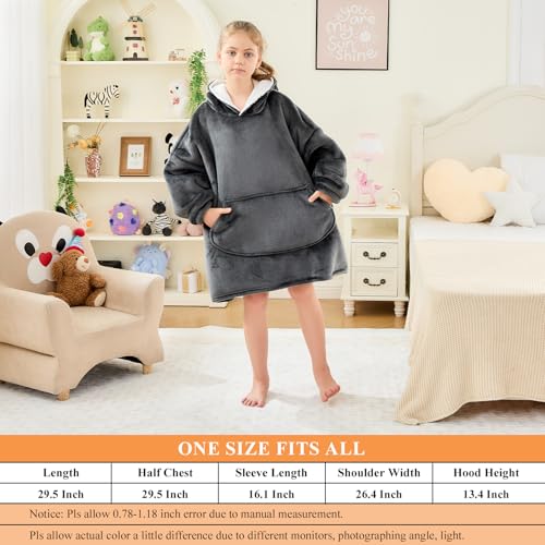 Moinlizy Blanket Hoodie for Kids Oversized Hooded