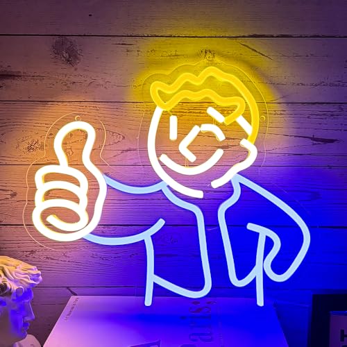 Vault Boy Neon Sign - Gaming Wall Decor LED Neon Light for Game Room Bedroom