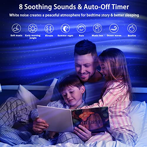 AIRIVO Northern Lights Aurora Projector Star Projector Music Speaker Night Light - Black