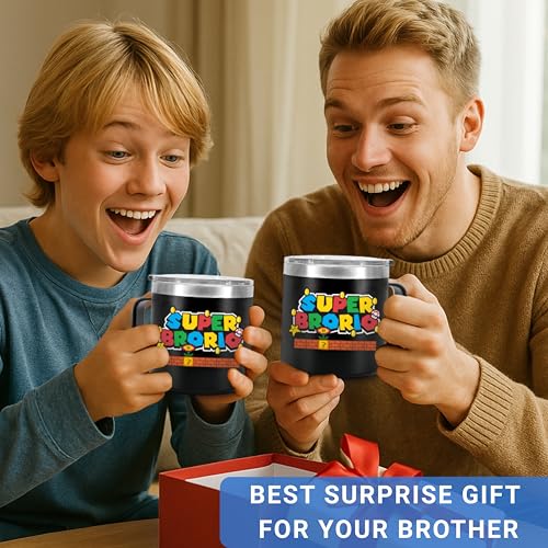 Super Brother Mug 14Oz - Funny Gift for Brother, Gaming-Inspired Coffee Cup