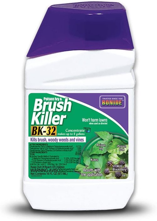 Bonide Poison Ivy & Brush Killer Concentrate - Effective 16 oz. Solution for Tough Weeds