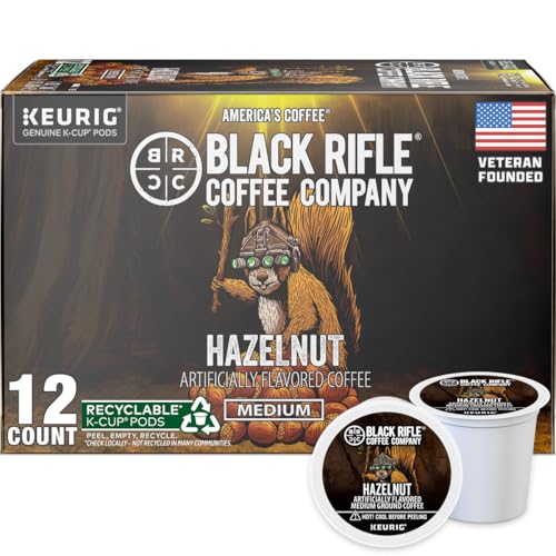 Hazelnut Flavored Medium Roast Coffee Pods - 4 Count Pack of 12, Compatible with Keurig