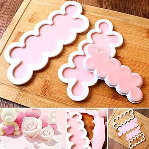 3Pcs Fondant Cutters for Edible Flowers Cake Decorations ? Easy-to-Use, Different Sizes Fondant Flower Cutter for Gumpaste Flowers ? Elegant Edible Rose Petals in Wedding Cakes and Desserts