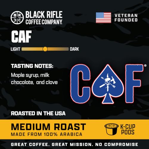 Black Rifle Coffee Medium Roast K-Cup Pods CAF Pack of 50 - Arabica Coffee