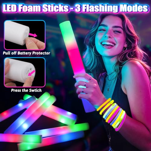 Glow in the Dark Party Supplies Set for Kids & Adults Neon Decorations