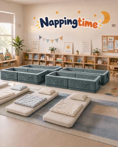 Toddler Portable Travel Bed Grey - Foldable & Washable Floor Bed for Kids
