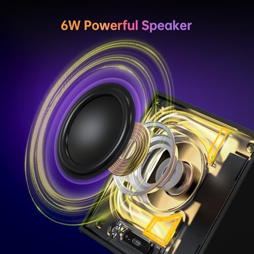 Small Pixel Art Bluetooth Speaker with LED Display - Portable Alarm Clock & Gaming Decor