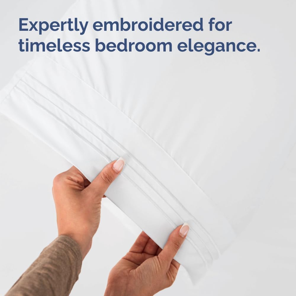 Queen Pillow Cases by [Brand Name] - Ultra Soft Hotel Quality Covers | Wrinkle-Free & Stain Resistant - 4 Piece Set - White