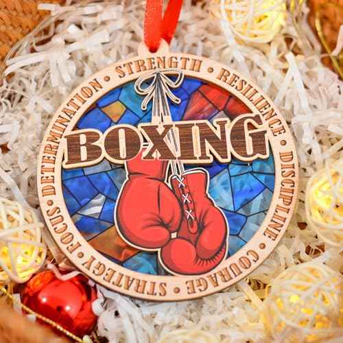 Boxing Christmas Ornament for Boxing Lovers, Boxing Ornament Holiday Tree Decor, Boxing for Boxing Fans, Boxing Gloves Christmas Ornament Boxer
