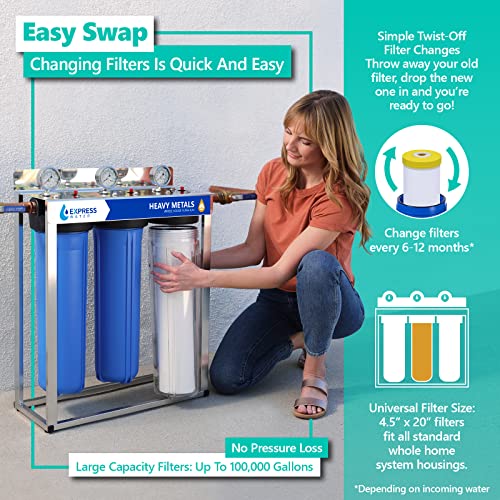 Heavy Metal Replacement Water Filter 4.5" x 20" - Individual Filter