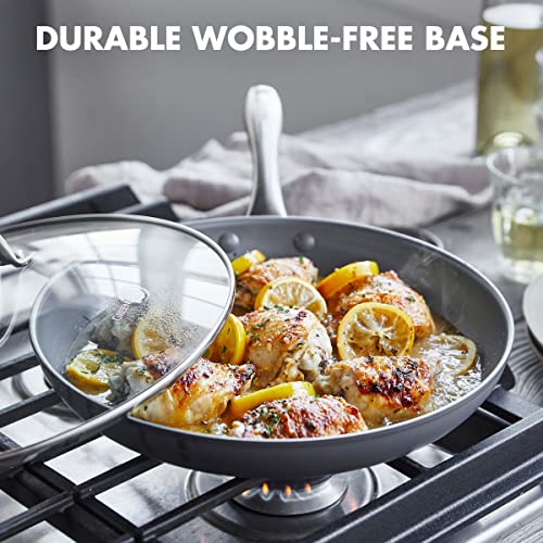 12-Inch Ceramic Nonstick Frying Pan Skillet with Lid - Hard Anodized, PFOA-Free