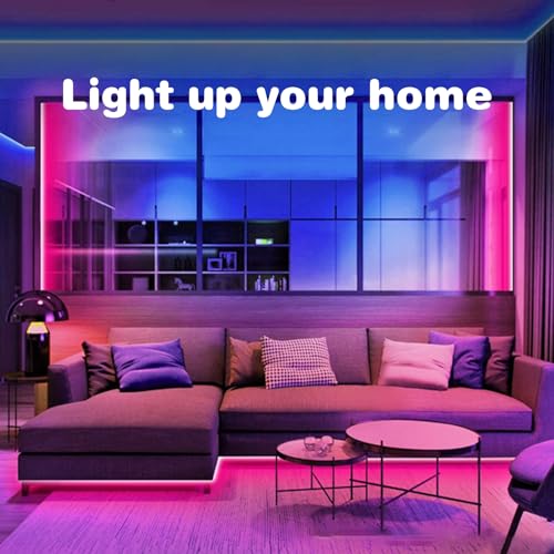 KSIPZE 200ft RGB Music Sync LED Strip Lights with App & Remote, Color Changing, Bluetooth, Flexible Home Decor