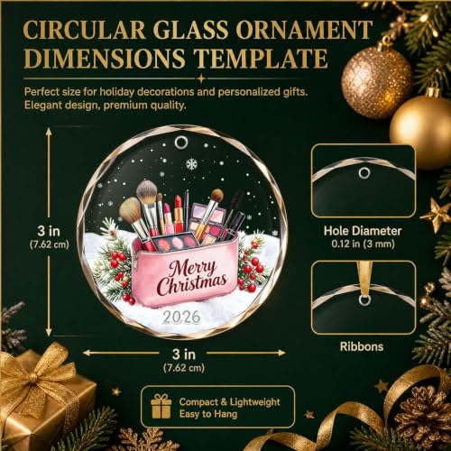 SNIBIUNO Makeup Bag Christmas Ornament - Beauty Lovers Holiday Decor