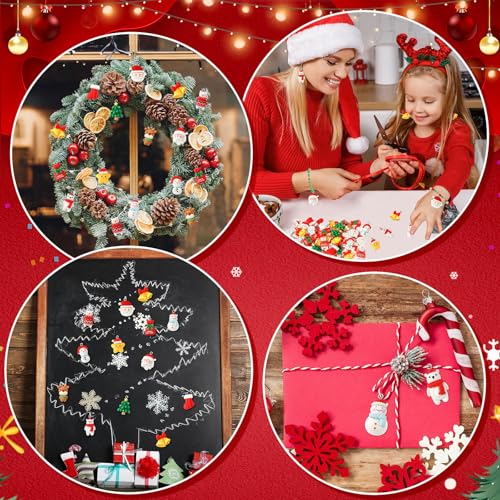 Augshy Christmas Resin Charms for Jewelry Making - 64 Pcs DIY Pendants & Accessories