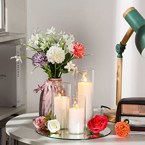 18-Piece Glass Cylinder Vases Set - 6, 8, 10 Inch Tall, 3.4 Inch Diameter Bulk Wedding Decor