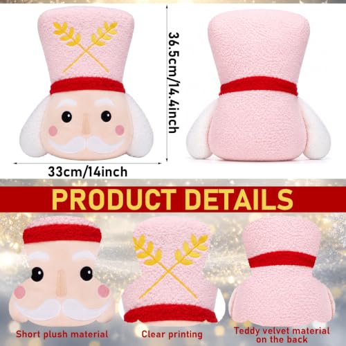 Pink Nutcracker Throw Pillow by Chunful – Christmas Decor 14.5 x 13 in