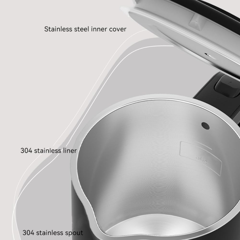 0.6L Small Electric Kettle 304 Stainless Steel, 600W Mini Hot Water Boiler Heater, Portable Travel Electric Coffee Kettle with Auto Shut-Off & Boil Dry Protection