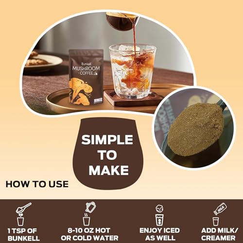 Instant Mushroom Coffee Blend with Adaptogenic Mushrooms - 10.58oz, 50 Servings
