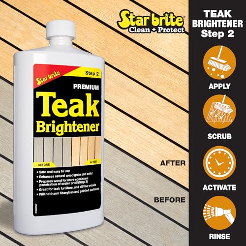 STAR BRITE 16 OZ Teak Care & Restoration Kit - Weathered Wood Oil & Cleaner