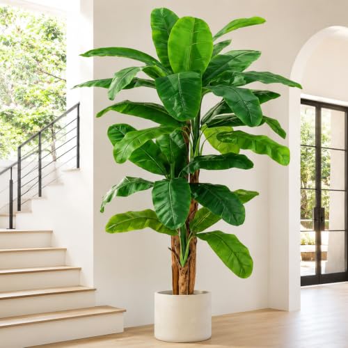 Keeplush 8ft Extra Tall Artificial Banana Tree with 24 Large Leaves, Indoor Outdoor Decor